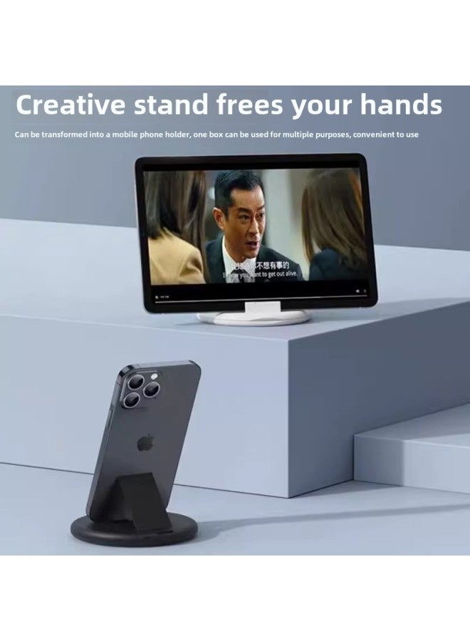 محول صندوق تخزين كابل بيانات متعدد الوظائف ستة في واحد لهاتف Apple Huawei الهاتف المحمول والكمبيوتر 60 وات شحن سريع، اللون: أزرق داكن 【60 وات شحن سريع + صندوق تخزين + حامل】 - Image 2